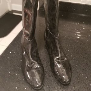 Women's Black Patent leather boots